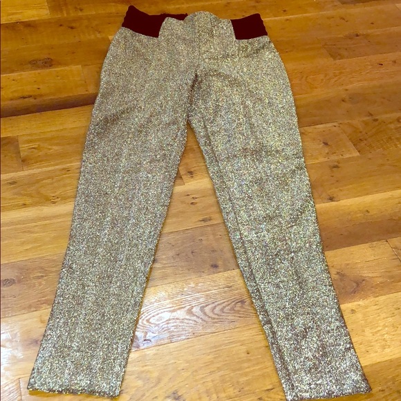 !!SOLD!! Party Metallic Christmas Party Shimmer Glitter Pants Leggings XS - Picture 3 of 5